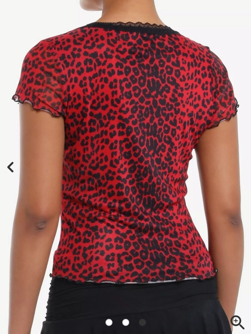 Hot Topic Cheetah Print Mesh Top Size xl - Picture 3 of 8